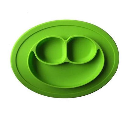Children's meal pad with silicone smiling face plate