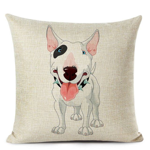 Chinese printed linen pillowcase