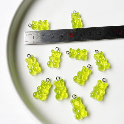 Jelly color bear earrings earrings pendant