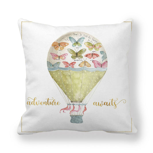 Butterfly Flower Pattern Encrypted Peach Skin Pillowcase