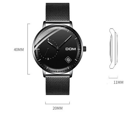 Men's simple quartz watch belt calendar anti-independent second hand sports men's watch