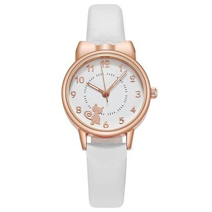 Personality Cute Kawai Cat Net Red Luminous Student Watch Female Quartz Watch