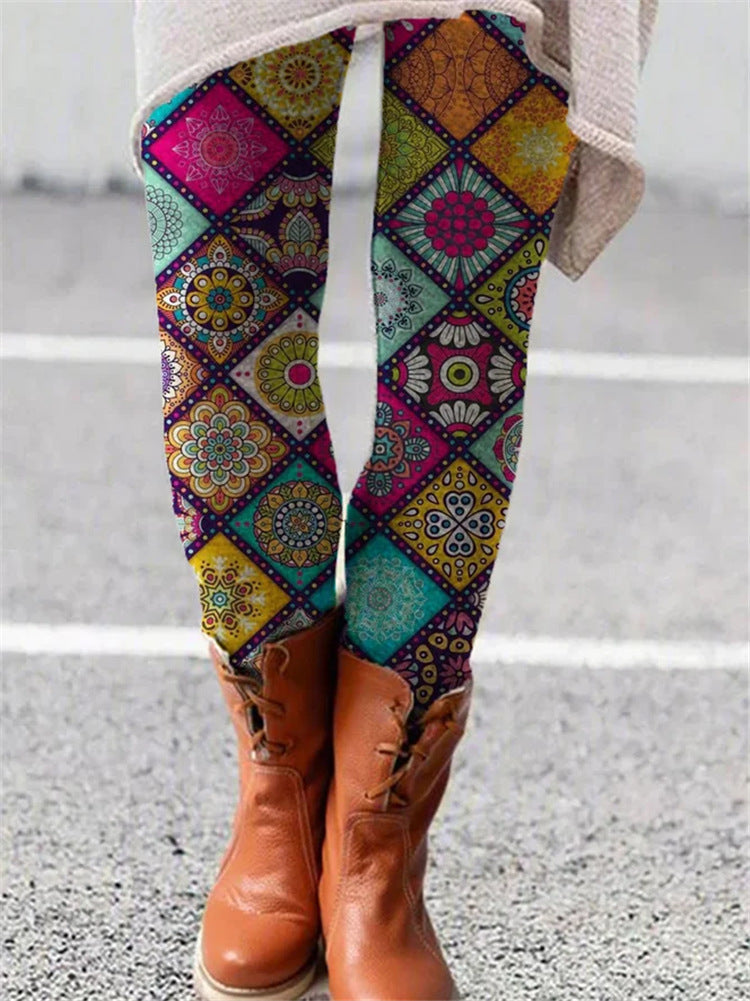 Women's Printed Bottoming All-in-one Trousers