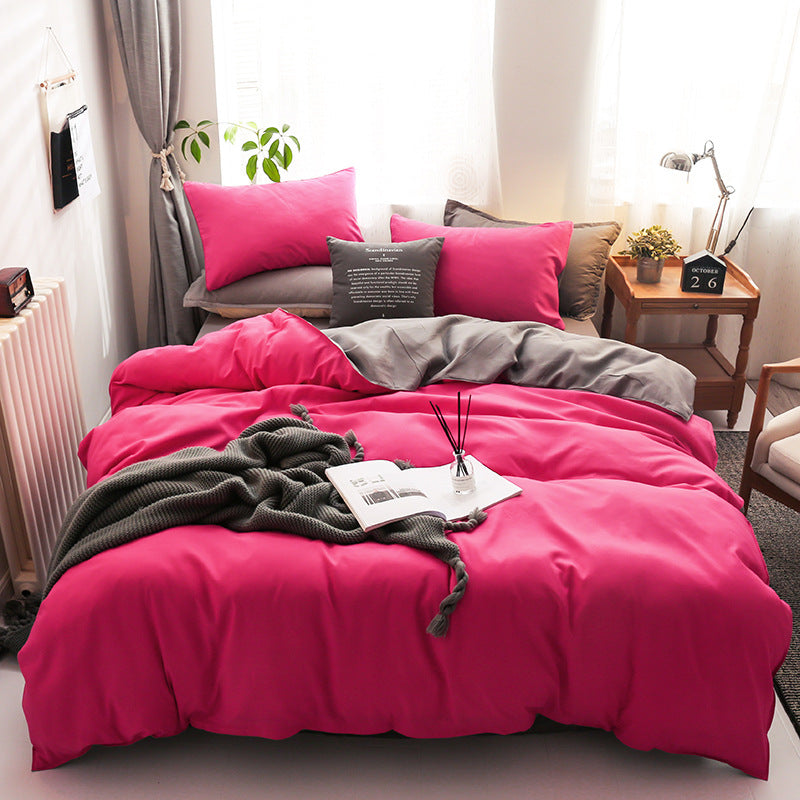 Four-piece Set Of Pure Color Double Mat Size