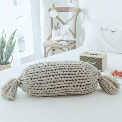 Handmade Wool Sofa Cushion Cushion Solid Color Cushion
