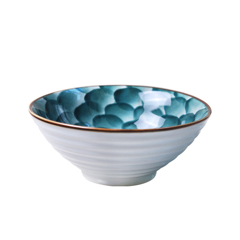 Noodle bowl handmade trumpet bowl ceramic tableware