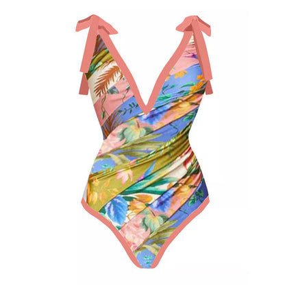New Siamese Conservative Belly Covering Hot Spring Bathing Suit Women