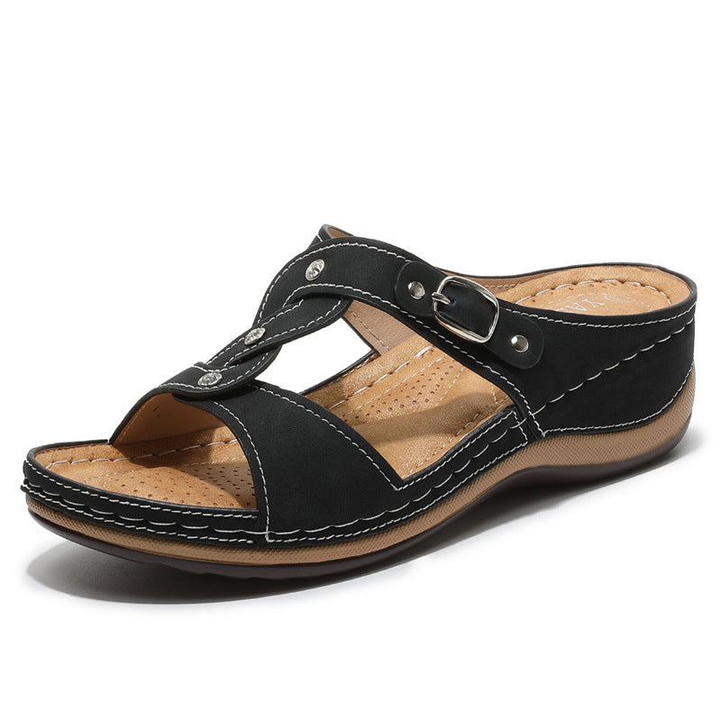 Non-slip cross braided sandals