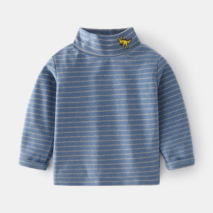 Children's Bottoming Shirt Striped Non-hooded Boy Long-sleeved Senior Casual Shirt