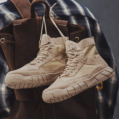 Men's Summer High Top Waterproof Tooling Casual Martin Boots