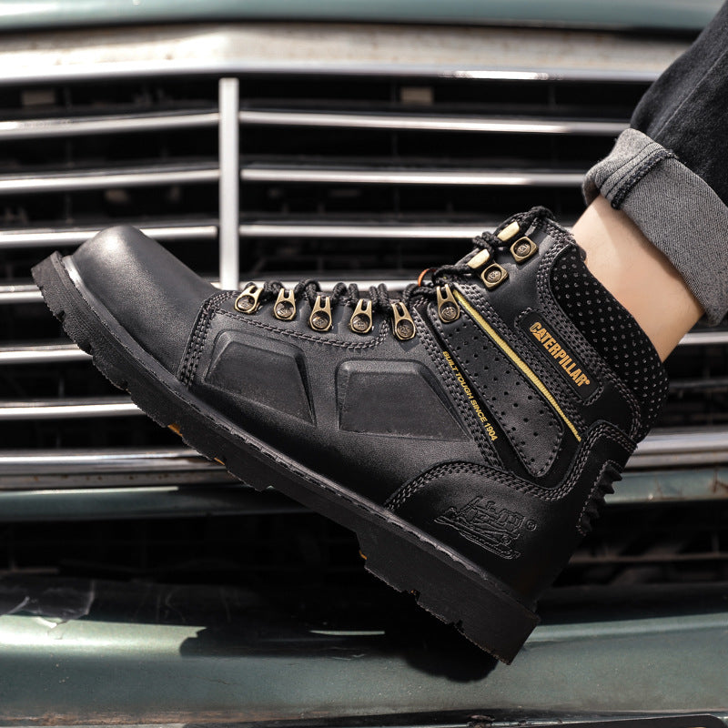 Men's Tough Guy Leather Boots Top Layer Cowhide