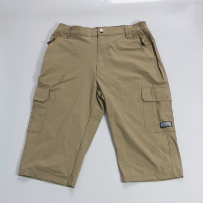 Men's Elastic Multi Pocket Elastic Capris Quick Drying Work Suit Straight Tube