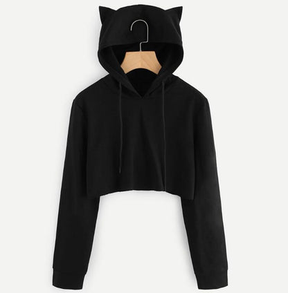 Dangerous Woman Crop Tops Girl Kawaii Hooded Women 2018 Harajuku Hip Hop Hoodies Sweatshirts
