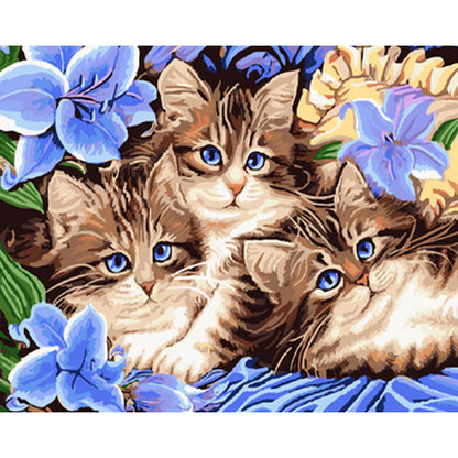 Three Cute Kittens Painting By Numbers