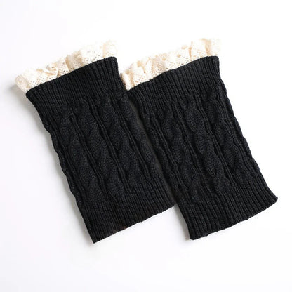 Lace Socks Twist Knit Wool Leg Warmers