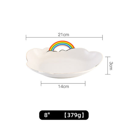 Rainbow Ceramic Breakfast Tableware Household High Value