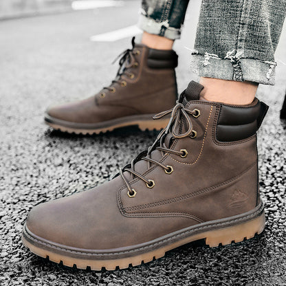 British Fashion High-top Boots Outdoor Hiking Trend Men's Shoes