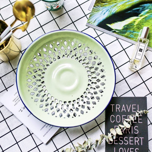 Impression Enamel Enamel Drain Tray Kitchen Drain Round Tray