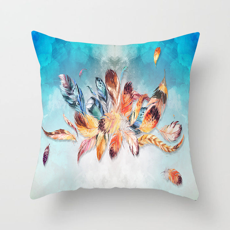 Peach Skin Feather Pillow Sofa Cover