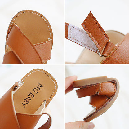 Roman Shoes All-match Cross Casual Sandals With Velcro