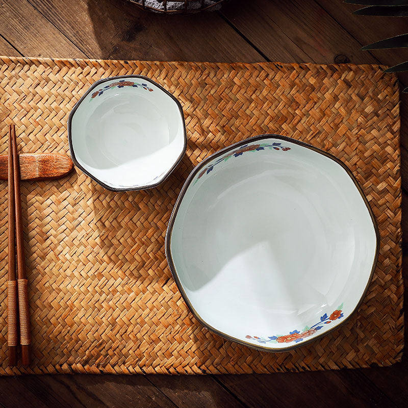 Ceramic Bowl Japanese Octagonal Tableware For Household Use
