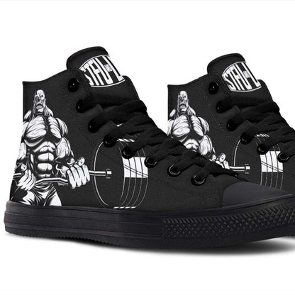 Men's And Women's Fashion Color Printing High-top Canvas Shoes