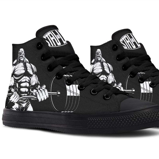 Men's And Women's Fashion Color Printing High-top Canvas Shoes
