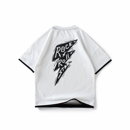 Middle And Large Children's Top Short Sleeves