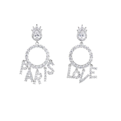 Women's Fashion Tassel Micro Set Zircon Stud Earrings