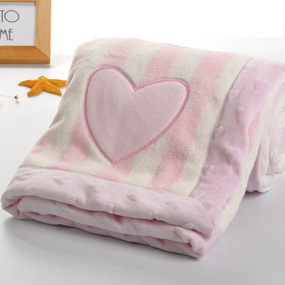 Simple Printed Flannel Children's Double-layer Blanket