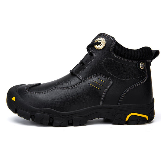 Outdoor Men's Leather High-top Hiking Shoes