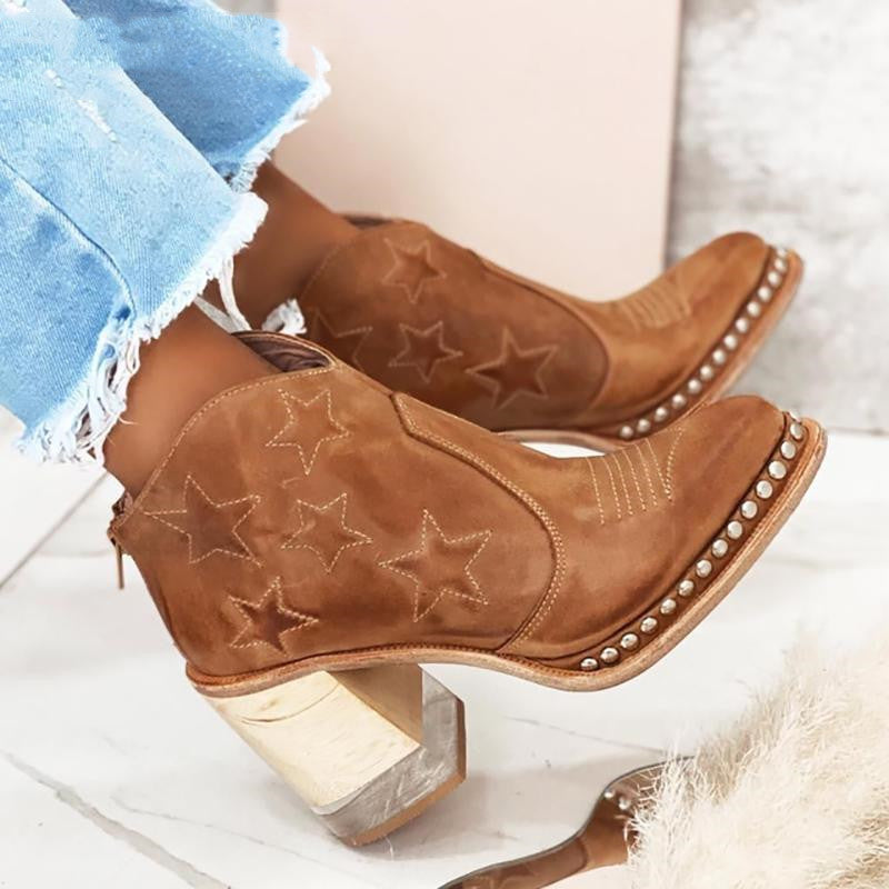 Side Zipper Rivet Waterproof Platform Fashion Boots