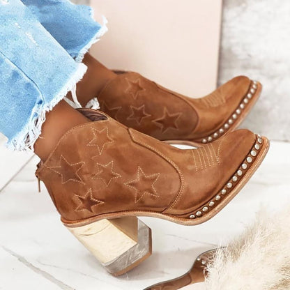 Side Zipper Rivet Waterproof Platform Fashion Boots