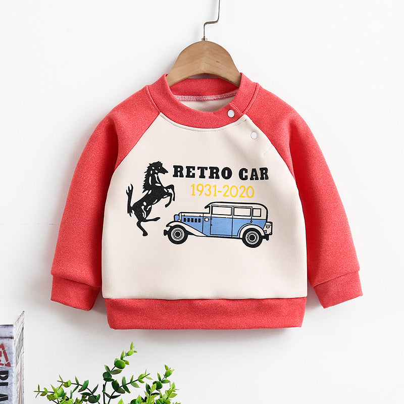 Long-sleeved pullover warm fleece thickened children's sweater