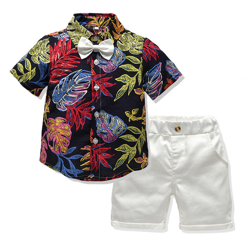Flower Shirt Five-Point Pants Travel Vacation Outfit