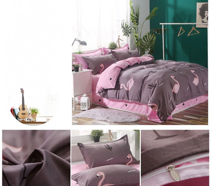 Flamingo Four-piece Quilt