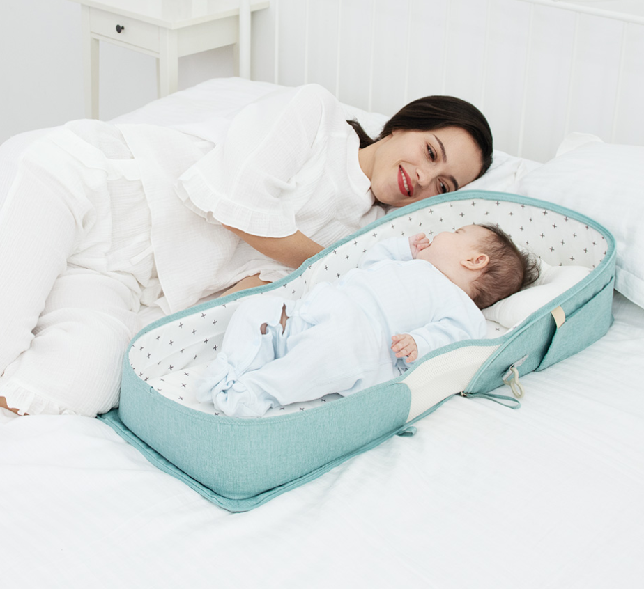 Portable crib can be foldable and mobile anti-pressure