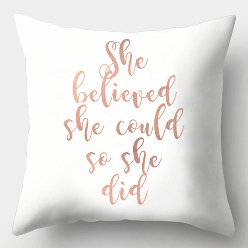 Modern Simple Pillow Home Cushion Geometric Amazon Hot Sale Peach Skin Fabric
