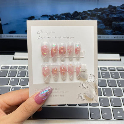 Gentle Strawberry Crystal Wear Tourmaline Clear Pure Desire Nail Art