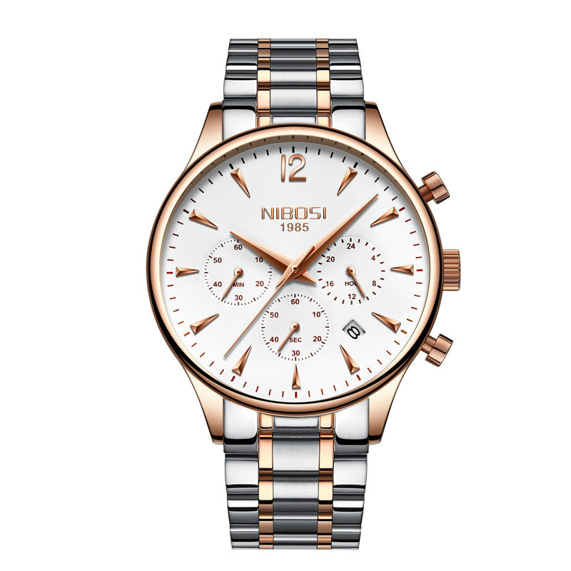 Quartz watch with stainless steel band