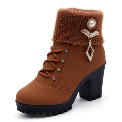 Women's Martin boots with wool and cashmere