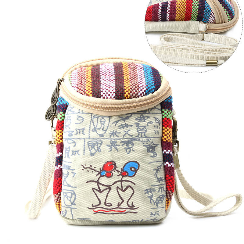 Canvas put mobile phone coin purse