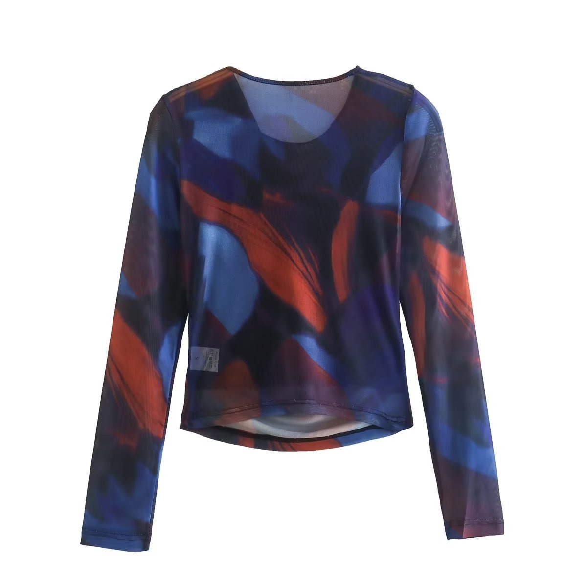 New Women's Wear European and American Style Round Neck Silk Screen Printed Long Sleeved Top+High Waisted Skirt Set
