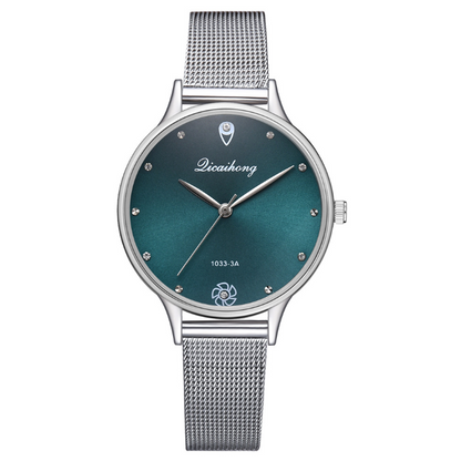 Green dial bracelet quartz watch fashion creative high-grade diamond scale watch