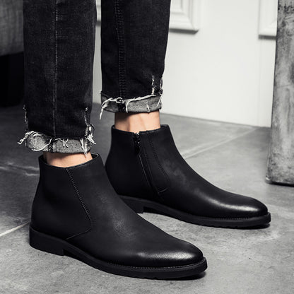 Men's New High-Top British Leather Shoes