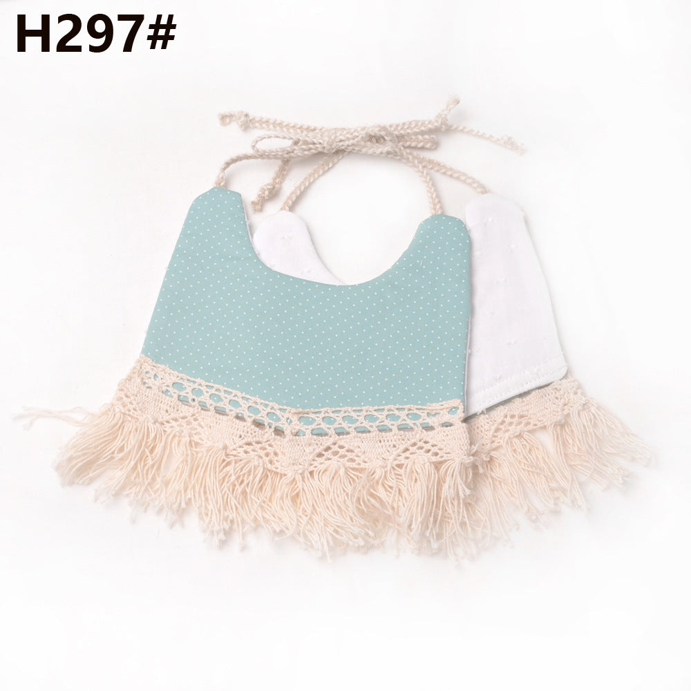 Cotton and linen two-layer saliva towel bib bib