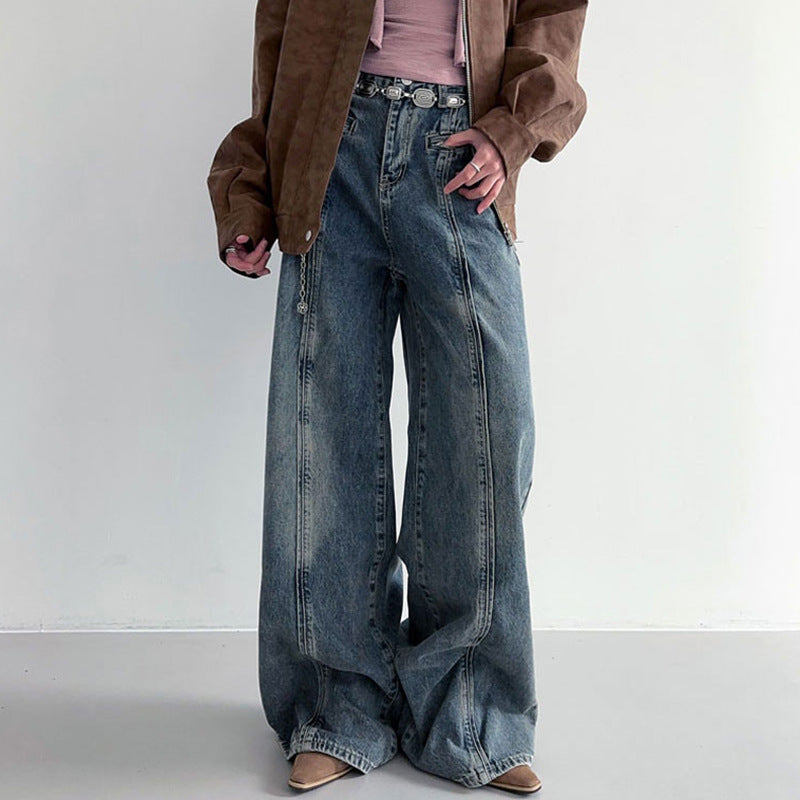 American Style Trend Street Shooting Women's Clothing Worn Jeans