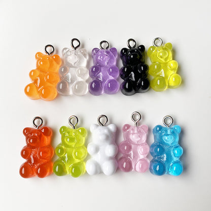 Jelly color bear earrings earrings pendant