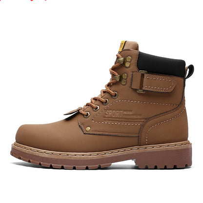 Martin boots non-slip and velvet warm leather boots