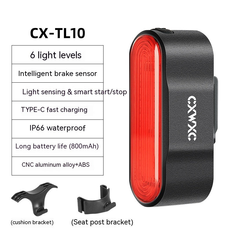 Intelligent Induction Brake Taillight Road Mountain Bike Warning Safety Light